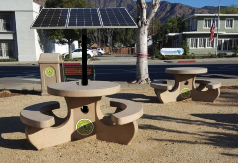 solar powered table